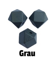 Holzhexagon grau 16 mm